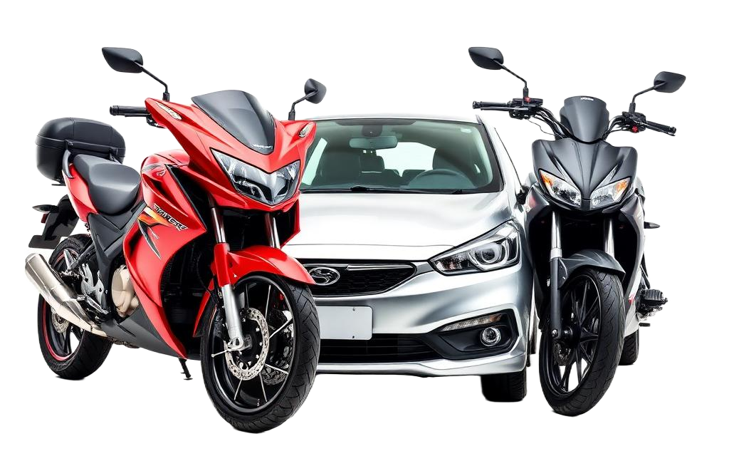 Carro e moto protegidos
